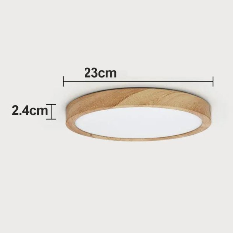 Luminária de Teto Led Redonda Wooden Sobrepor