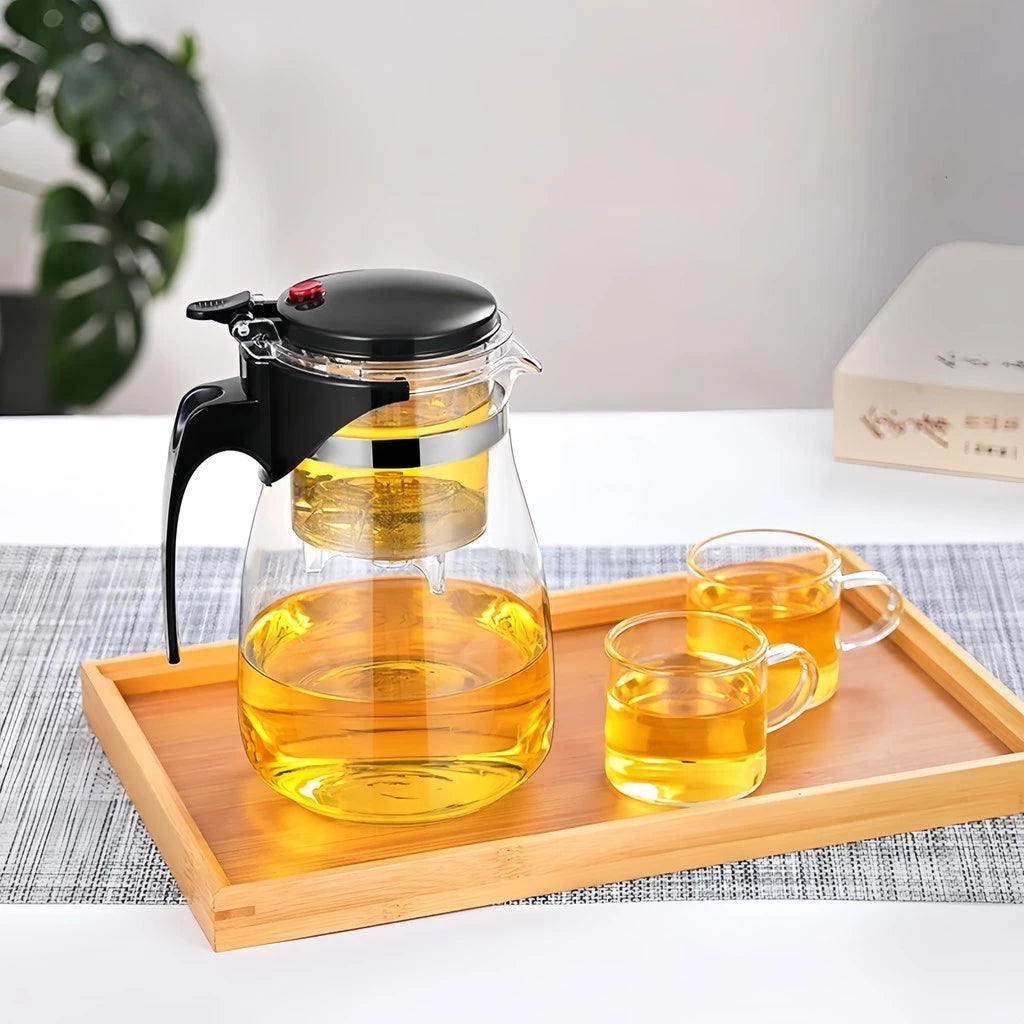 Bule Chaleira de Vidro 900ML com Infusor de Chá em Aço Inox | COMPRE 1 LEVE 2