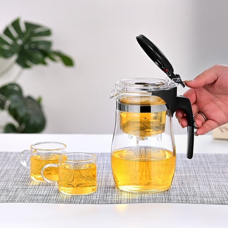 Bule Chaleira de Vidro 900ML com Infusor de Chá em Aço Inox | COMPRE 1 LEVE 2