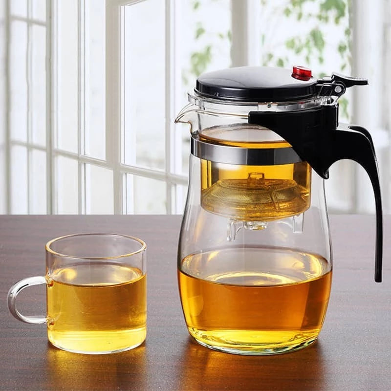 Bule Chaleira de Vidro 900ML com Infusor de Chá em Aço Inox | COMPRE 1 LEVE 2