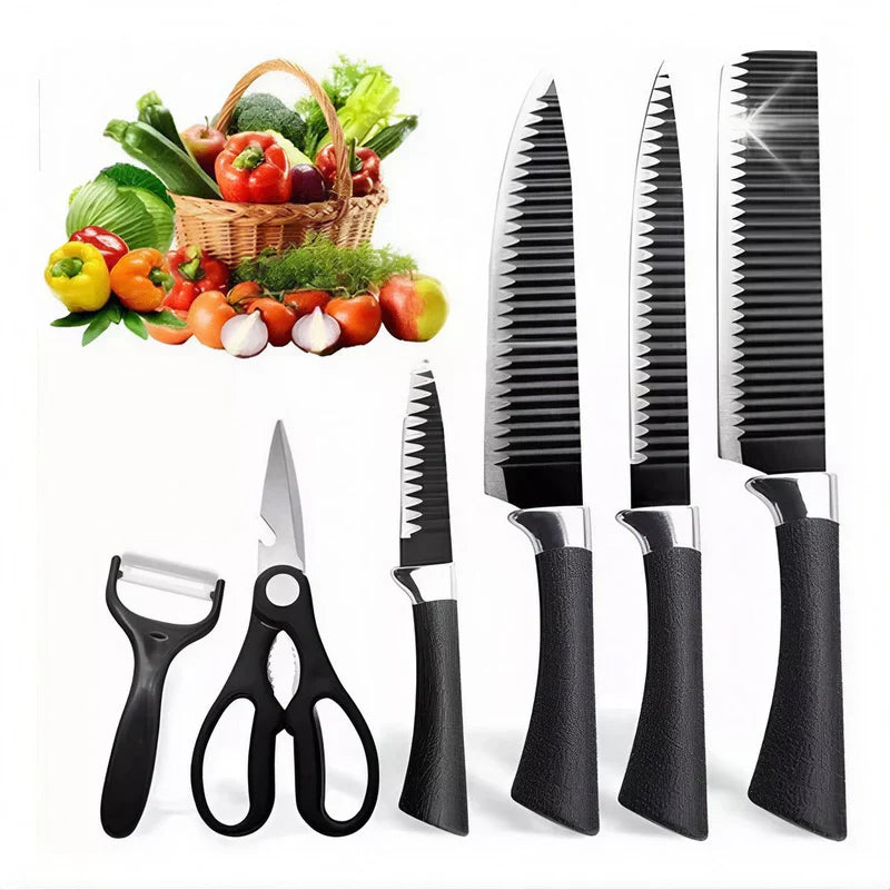 KIT 6 Peças para Churrasco Premium em Aço Inoxidável - Kuro Lâminas