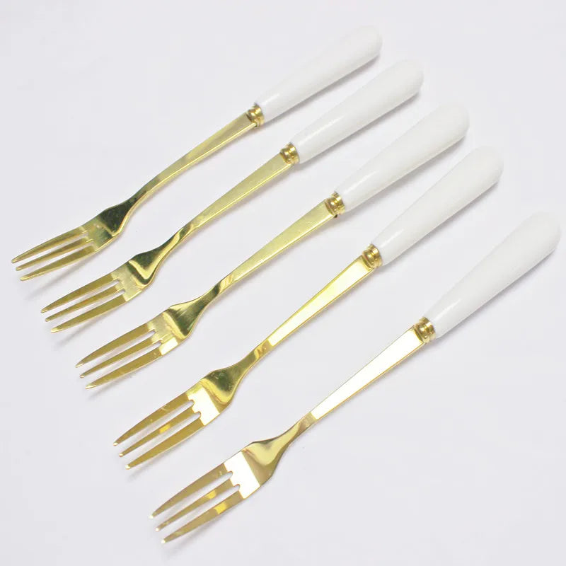 Conjunto de Talheres Gold Marble