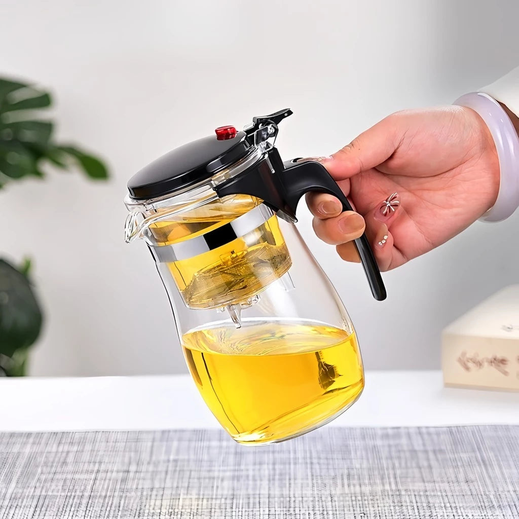 Bule Chaleira de Vidro 900ML com Infusor de Chá em Aço Inox | COMPRE 1 LEVE 2