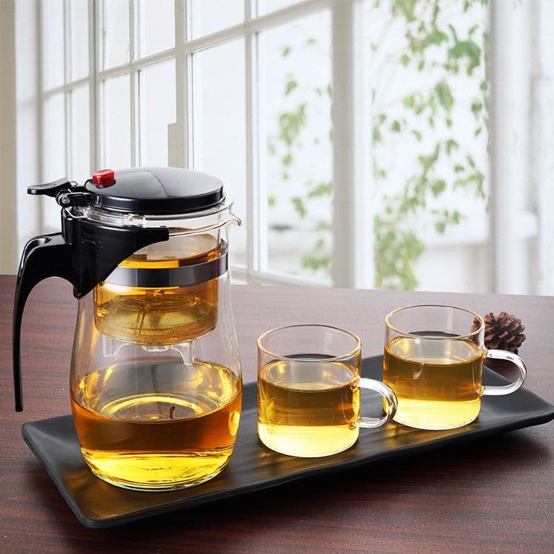 Bule Chaleira de Vidro 900ML com Infusor de Chá em Aço Inox | COMPRE 1 LEVE 2